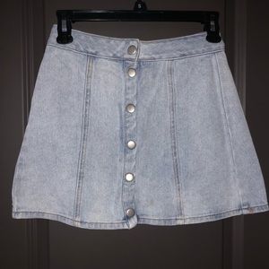 Denim button down skirt pacsun